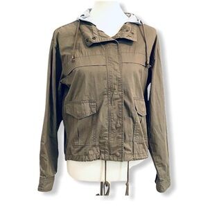 Utility Jacket Life In Progress Olive Green w/ Hood Sz XS